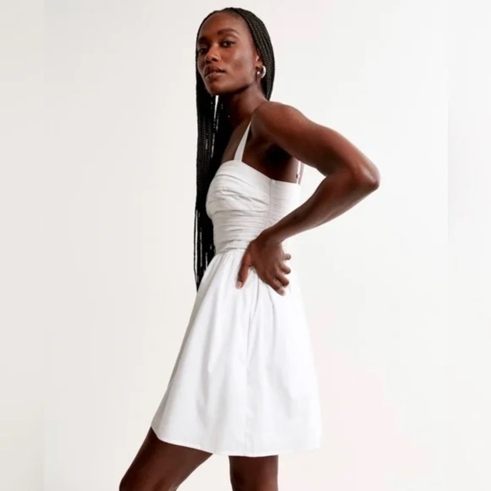 Abercrombie & Fitch Emerson Poplin White strap mini dress
